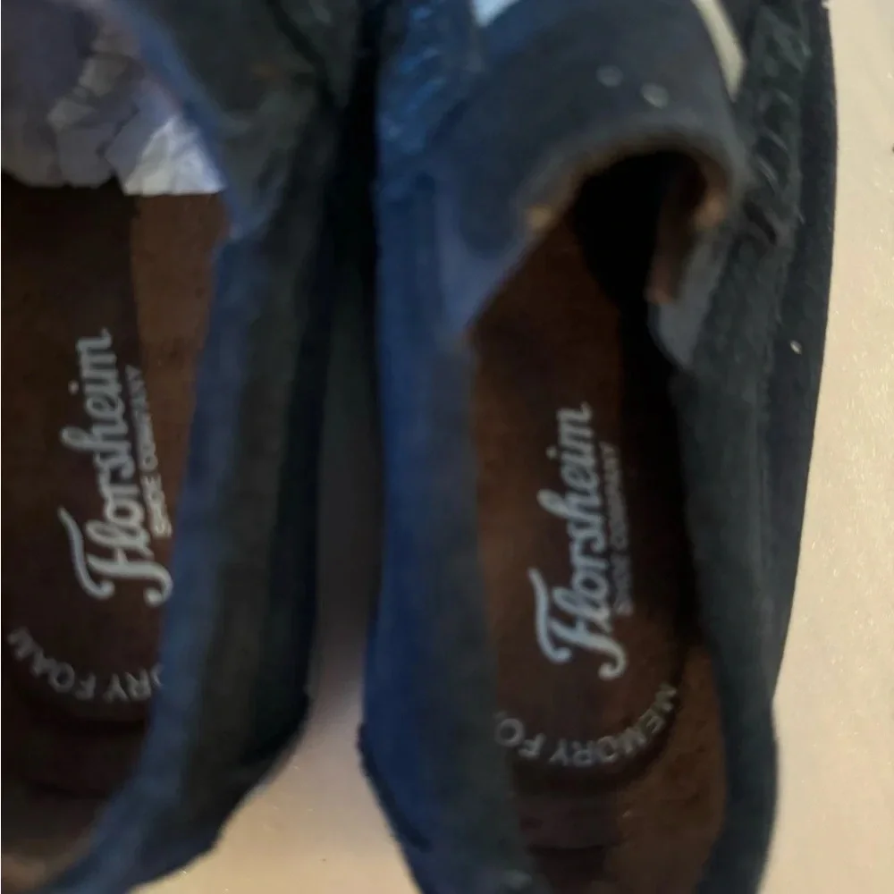 Florsheim Shoe Company Jasper Jr Loafer Navy Blue Suede Dress Shoes 10M kids